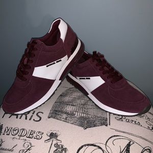 Michael Kors Maroon Velvet Sneakers